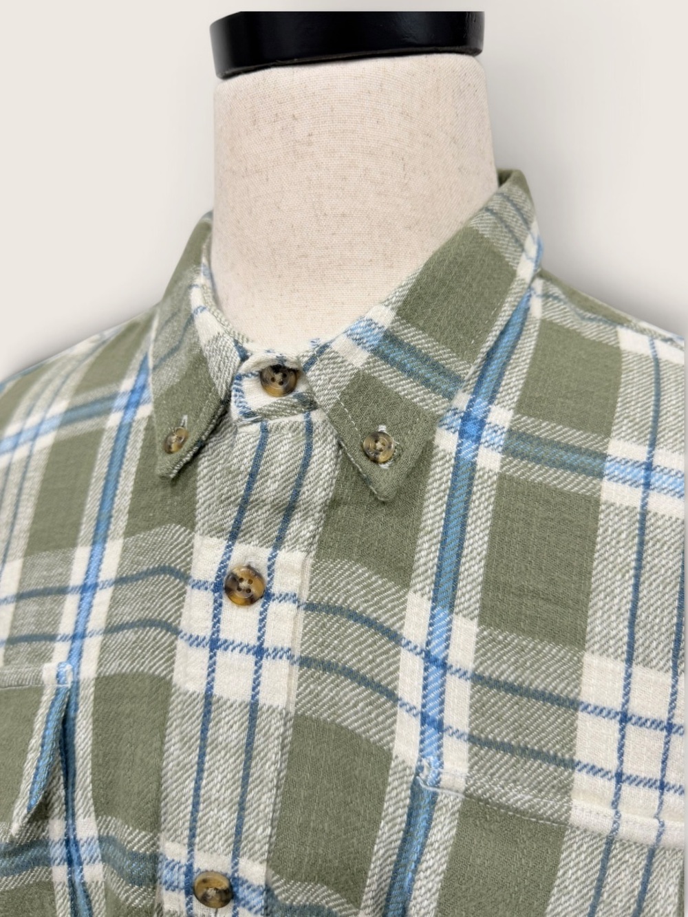 L.L.Bean 1912 Field Flannel Plaid Shirt Slightly Fitted Deep Olive XXL NWT - Picture 14 of 15